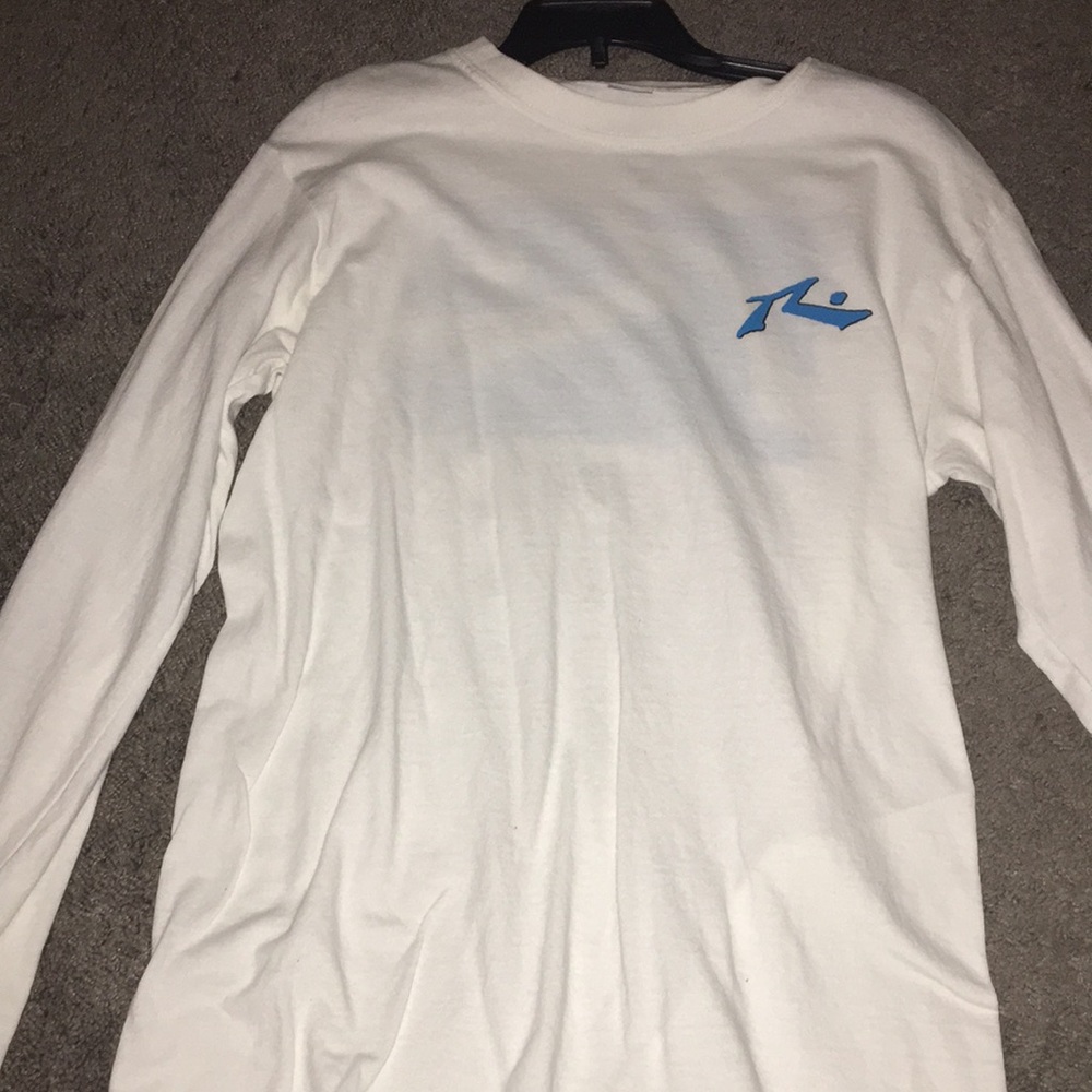 Rusty, Long sleeve, Shirt, White and blue, Size small